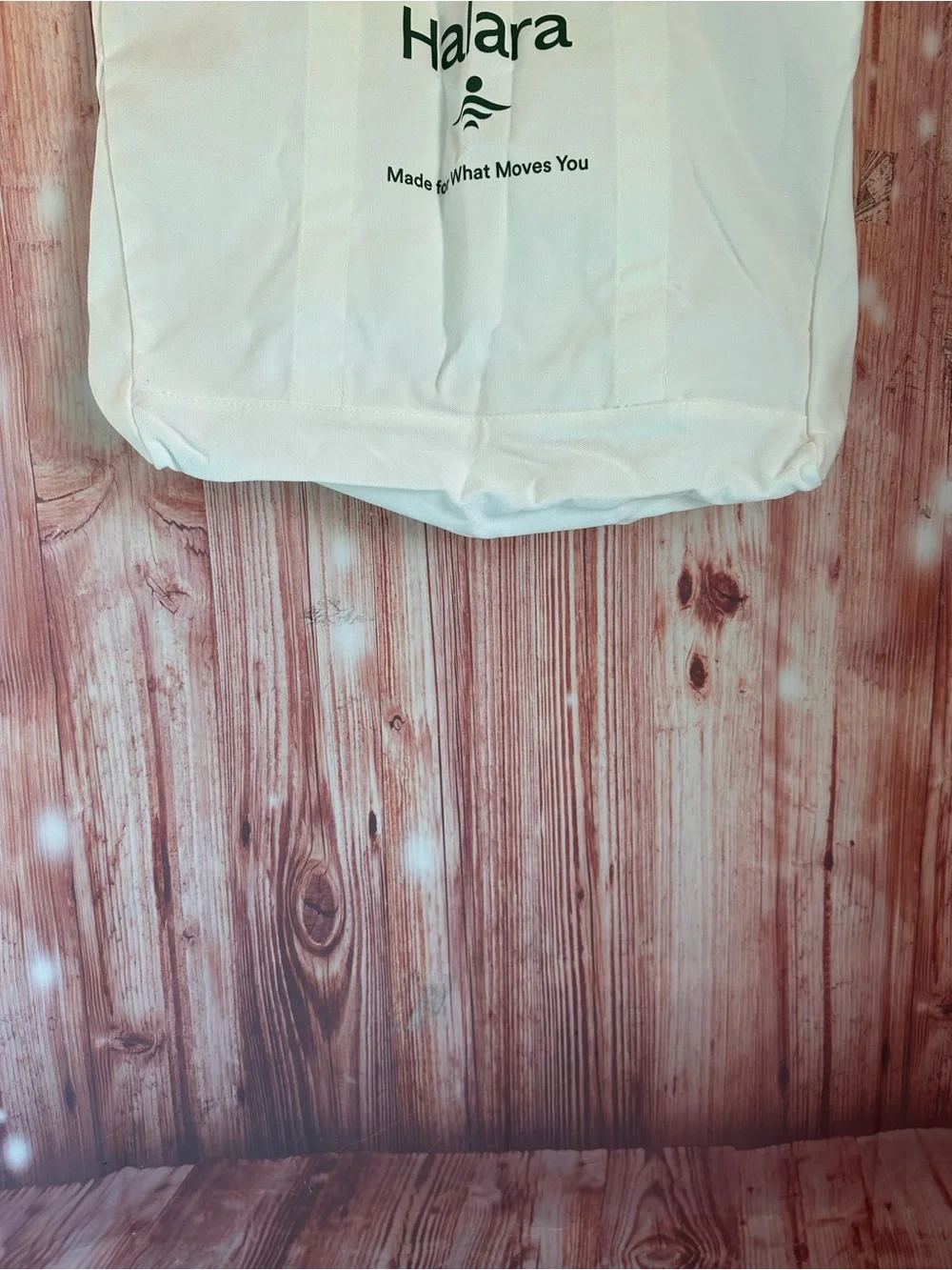 Halara White Logo Green Letter Print Casual Canvas Tote Bag NWT